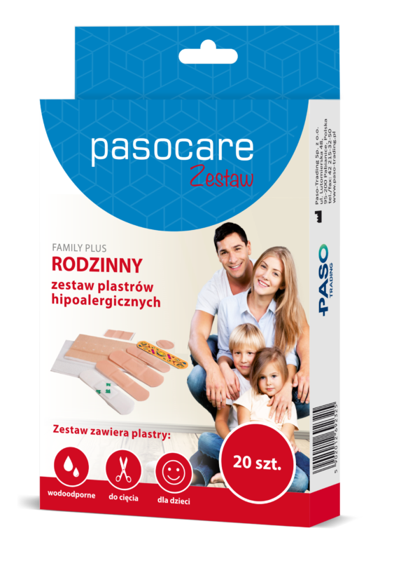 Pasocare Family Plus rodzinny zestaw plastrów hipoalergicznych 20 szt.