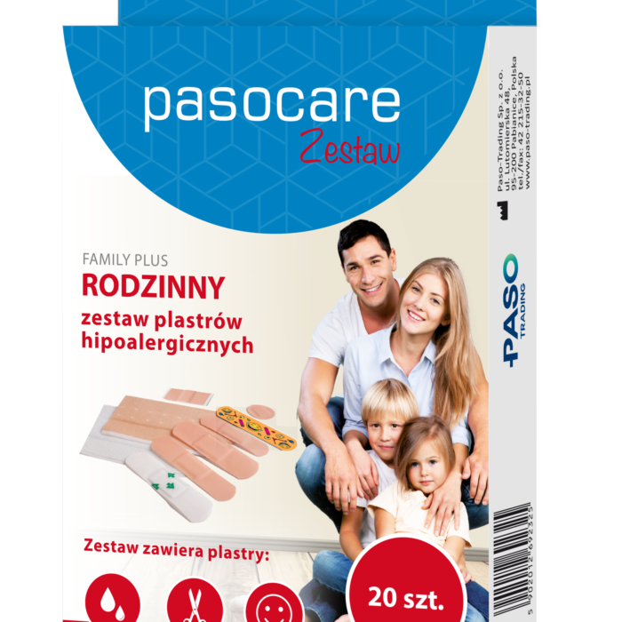 Pasocare Family Plus rodzinny zestaw plastrów hipoalergicznych 20 szt.