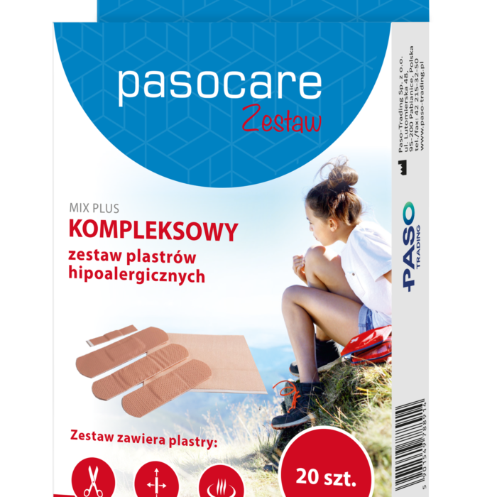 Pasocare Mix Plus kompleksowy zestaw plastrów hipoalergicznych 20 szt.
