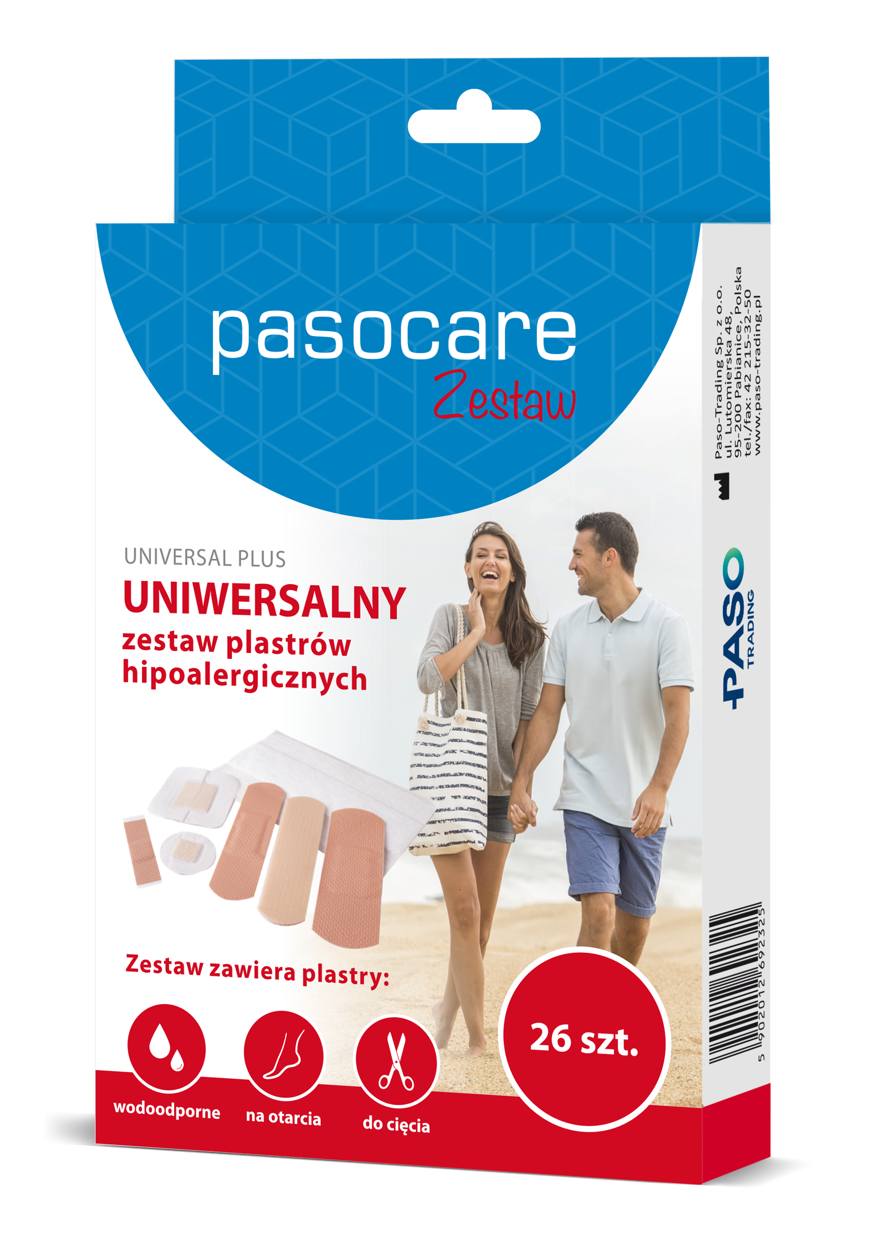 Pasocare Universal Plus uniwersalny zestaw plastrów hipoalergicznych 26 szt.