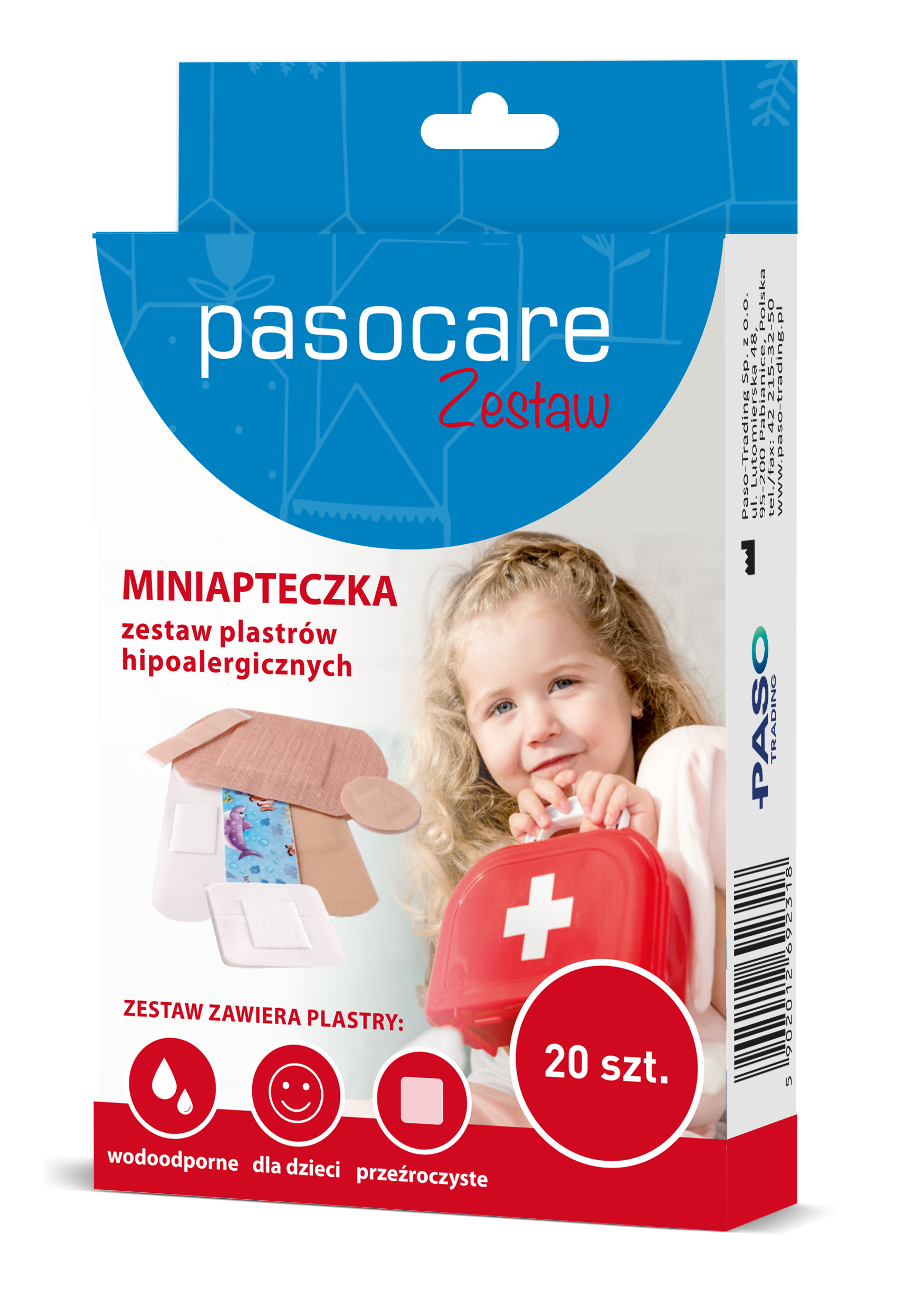 Pasocare miniapteczka zestaw plastrów hipoalergicznych 20 szt.