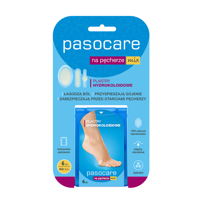 Pasocare plastry hydrokoloidowe na pęcherze mix 6 szt.