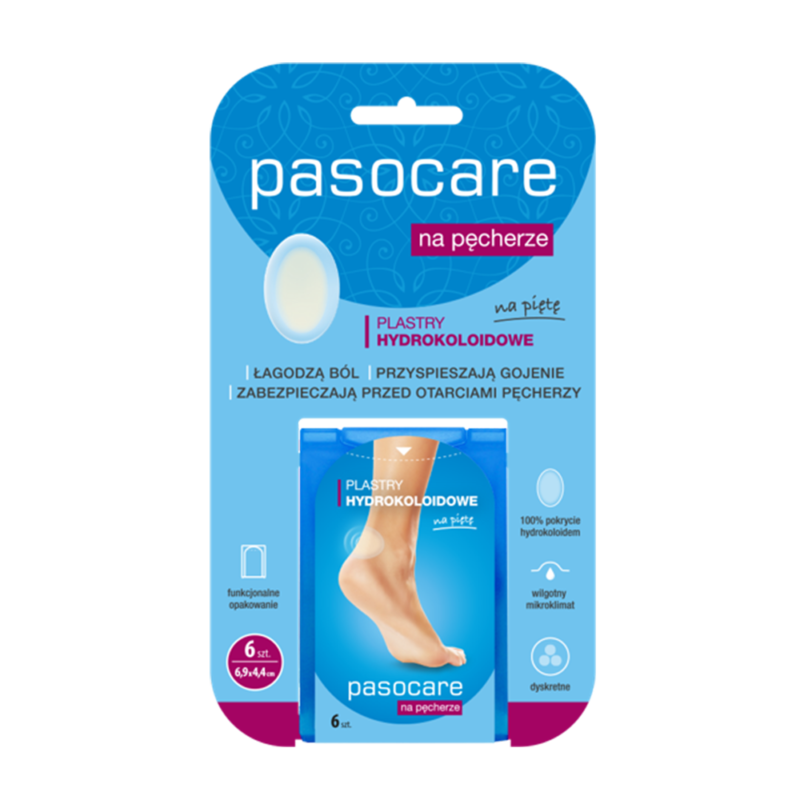 Pasocare plastry hydrokoloidowe na pęcherze na piętę 6 szt.