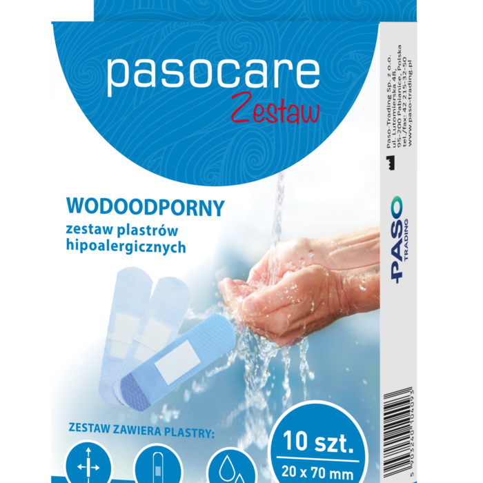 Pasocare wodoodporny zestaw plastrów hipoalergicznych 10 szt.