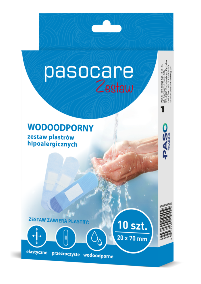 Pasocare wodoodporny zestaw plastrów hipoalergicznych 10 szt.