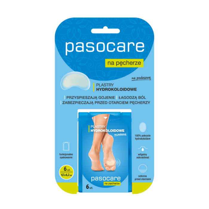 Plastry hydrokoloidowe na podeszwę na pęcherze Pasocare A‘ 6 szt.